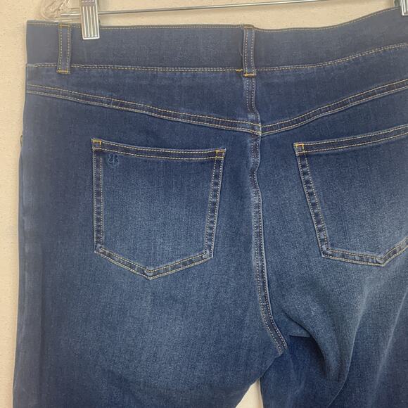 Betabrand womens medium long tall pull on bootcut jeans denim pants blue jegging - Picture 9 of 10